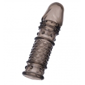 Дымчатая закрытая насадка ToyFa XLover с чешуйками и пупырышками - 13,5 см. - ToyFa - в Сыктывкаре купить с доставкой