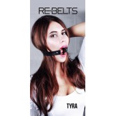 Чёрный кожаный чокер-кляп Tyra Black - Rebelts - купить с доставкой в Сыктывкаре