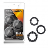 Набор из 3 чёрных эрекционных колец Stay Hard Beaded Cockrings - Blush Novelties - в Сыктывкаре купить с доставкой