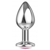 Большая серебристая анальная пробка Diamond Pink Sparkle Large с розовым кристаллом - 8 см. - Lola Games - купить с доставкой в Сыктывкаре Большая серебристая анальная пробка Diamond Pink Sparkle Large с розовым кристаллом - 8 см. - Lola Games - купить с доставкой в Сыктывкаре
