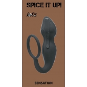Серое эрекционное кольцо Sensation с анальным стимулятором - Lola Games - в Сыктывкаре купить с доставкой