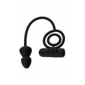 Чёрное эрекционное кольцо с вибропулькой и анальным хвостом - Erotist Adult Toys - в Сыктывкаре купить с доставкой
