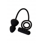 Чёрное эрекционное кольцо с вибростимулятором и анальным хвостом - Erotist Adult Toys - в Сыктывкаре купить с доставкой