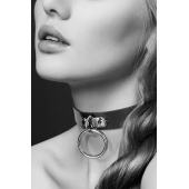 Узенький ошейник из полиуретана с кольцом - Bijoux Pour Toi - купить с доставкой в Сыктывкаре