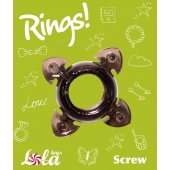 Чёрное эрекционное кольцо Rings Screw - Lola Games - в Сыктывкаре купить с доставкой