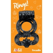 Чёрное эрекционное кольцо Rings Treadle с подхватом - Lola Games - в Сыктывкаре купить с доставкой
