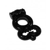 Чёрное эрекционное кольцо Rings Treadle с подхватом - Lola Games - в Сыктывкаре купить с доставкой