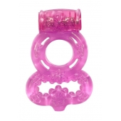 Розовое эрекционное кольцо Rings Treadle с подхватом - Lola Games - в Сыктывкаре купить с доставкой