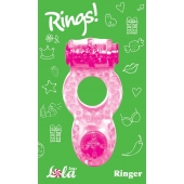 Розовое эрекционное кольцо с вибрацией Rings Ringer - Lola Games - в Сыктывкаре купить с доставкой