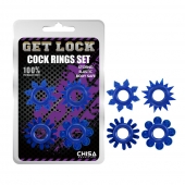 Набор из 4 синих колец Get Lock - Chisa - в Сыктывкаре купить с доставкой