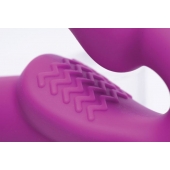 Ярко-розовый безремневой вибрострапон Evoke Vibrating Strapless Silicone Strap-on Dildo - XR Brands - купить с доставкой в Сыктывкаре