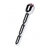 Серебристый уретральный плаг со стразом - 7 см. - ToyFa - купить с доставкой в Сыктывкаре