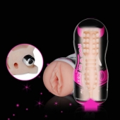 Мастурбатор-вагина Sex In A Can Vibra Vagina Tunnel - Lovetoy - в Сыктывкаре купить с доставкой