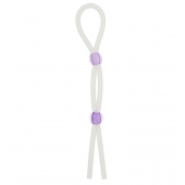 Прозрачное эрекционное кольцо-лассо SILICONE LASSO COCK RING DUAL BEADS - NMC - в Сыктывкаре купить с доставкой