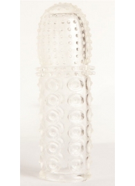 Прозрачная закрытая гелевая насадка - 13,5 см. - Toyfa Basic - в Сыктывкаре купить с доставкой