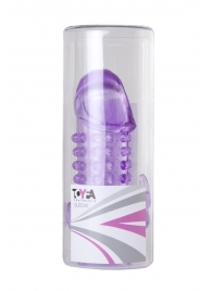 Закрытая фиолетовая насадка с 2 отростками - 13 см. - Toyfa Basic - в Сыктывкаре купить с доставкой