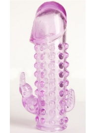 Закрытая фиолетовая насадка с 2 отростками - 13 см. - Toyfa Basic - в Сыктывкаре купить с доставкой