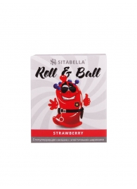 Стимулирующий презерватив-насадка Roll   Ball Strawberry - Sitabella - купить с доставкой в Сыктывкаре