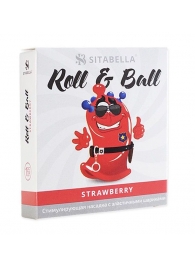 Стимулирующий презерватив-насадка Roll   Ball Strawberry - Sitabella - купить с доставкой в Сыктывкаре