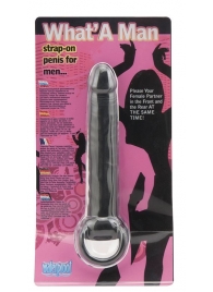 Чёрная насадка на пенис для анальной стимуляции WHATA MAN - 16 см. - Seven Creations - в Сыктывкаре купить с доставкой