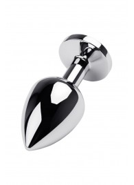 Серебристая коническая анальная пробка с красным кристаллом - 8 см. - ToyFa - купить с доставкой в Сыктывкаре