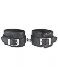 Черные фиксаторы для ног на цепи с мехом внутри - Lux Fetish - купить с доставкой в Сыктывкаре