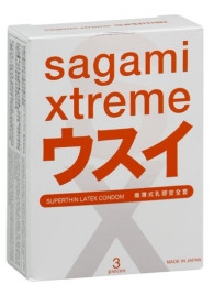 Ультратонкие презервативы Sagami Xtreme SUPERTHIN - 3 шт. - Sagami - купить с доставкой в Сыктывкаре