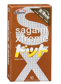 Презервативы Sagami Xtreme FEEL UP с точечной текстурой и линиями прилегания - 10 шт. - Sagami - купить с доставкой в Сыктывкаре