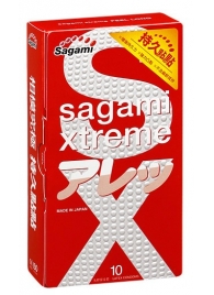 Утолщенные презервативы Sagami Xtreme Feel Long с точками - 10 шт. - Sagami - купить с доставкой в Сыктывкаре