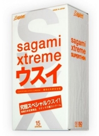 Ультратонкие презервативы Sagami Xtreme SUPERTHIN - 15 шт. - Sagami - купить с доставкой в Сыктывкаре