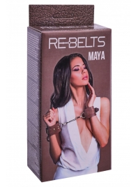 Коричневые кожаные наручники Maya - Rebelts - купить с доставкой в Сыктывкаре