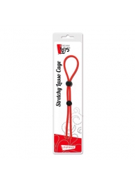 Красное лассо на пенис с двумя бусинами STRETCHY LASSO CAGE - Dream Toys - в Сыктывкаре купить с доставкой