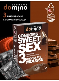 Презервативы для орального секса DOMINO Sweet Sex с ароматом шоколадного мусса - 3 шт. - Domino - купить с доставкой в Сыктывкаре