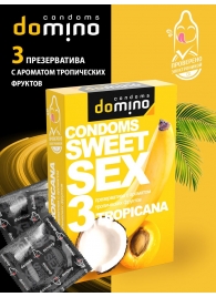 Презервативы для орального секса DOMINO Sweet Sex с ароматом тропических фруктов - 3 шт. - Domino - купить с доставкой в Сыктывкаре