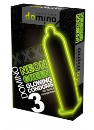 Презервативы DOMINO Neon Green со светящимся в темноте кончиком - 3 шт. - Domino - купить с доставкой в Сыктывкаре