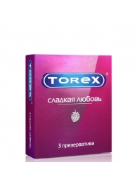 Презервативы Torex  Сладкая любовь  с ароматом клубники - 3 шт. - Torex - купить с доставкой в Сыктывкаре