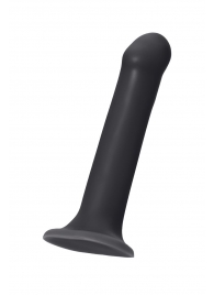 Черный фаллос на присоске Silicone Bendable Dildo L - 19 см. - Strap-on-me - купить с доставкой в Сыктывкаре