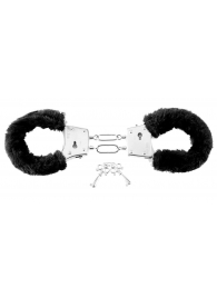 Меховые чёрные наручники Beginner s Furry Cuffs - Pipedream - купить с доставкой в Сыктывкаре