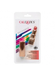 Золотистый вибратор-помада с красным мягким кончиком Hide   Play Rechargeable Lipstick - California Exotic Novelties - купить с доставкой в Сыктывкаре