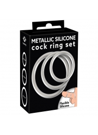 Набор из 3 эрекционных колец под металл Metallic Silicone Cock Ring Set - Orion - в Сыктывкаре купить с доставкой