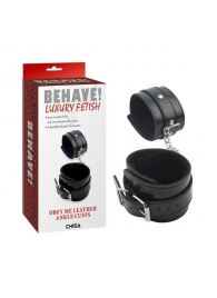 Черные оковы на ноги Obey Me Leather Ankle Cuffs - Chisa - купить с доставкой в Сыктывкаре