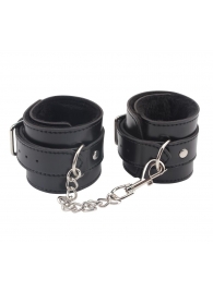 Черные оковы на ноги Obey Me Leather Ankle Cuffs - Chisa - купить с доставкой в Сыктывкаре