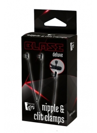 Черные зажимы на соски и клитор на цепочке DELUXE NIPPLE   CLIT CLAMPS - Dream Toys - купить с доставкой в Сыктывкаре