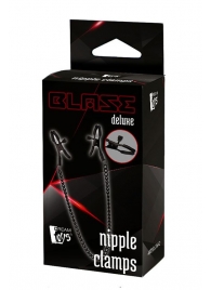 Черные зажимы на соски на цепочке BLAZE DELUXE NIPPLE CLAMPS - Dream Toys - купить с доставкой в Сыктывкаре