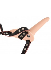 Телесный поясной страпон с вибрацией Vibrating Strap-On - 15,7 см. - Orion - купить с доставкой в Сыктывкаре