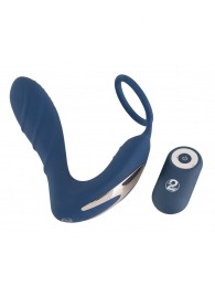Синий вибростимулятор простаты с кольцом - 14,5 см. - Orion - в Сыктывкаре купить с доставкой