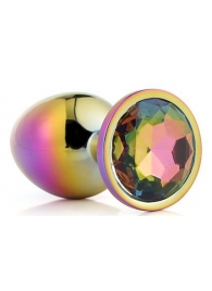 Голографическая анальная втулка с радужным кристаллом - 7,1 см. - Dream Toys - купить с доставкой в Сыктывкаре