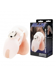 Белая клетка целомудрия Silicone Chastity Cage - BlueLine - купить с доставкой в Сыктывкаре