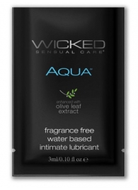 Легкий лубрикант на водной основе с алое Wicked Aqua - 3 мл. - Wicked - купить с доставкой в Сыктывкаре