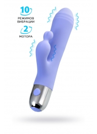 Сиреневый вибратор с клиторальной стимуляцией Crocus - 17,5 см. - ToyFa